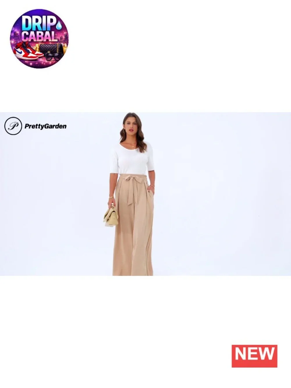 Wide Leg Palazzo Pants for Women High Waisted Elastic Waist Pull-On Trousers